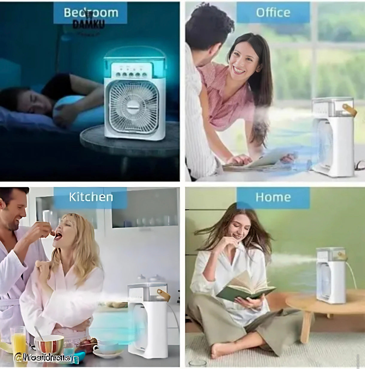 MINI Portable Air Cooler. 3 speed and 5 water Sperry with lighting efect