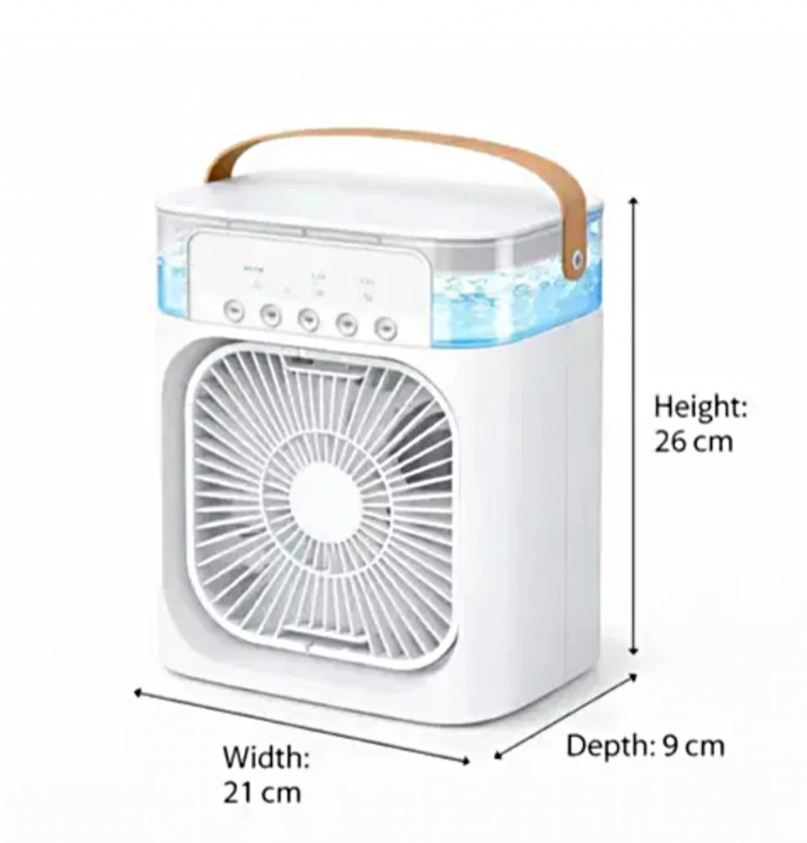 MINI Portable Air Cooler. 3 speed and 5 water Sperry with lighting efect