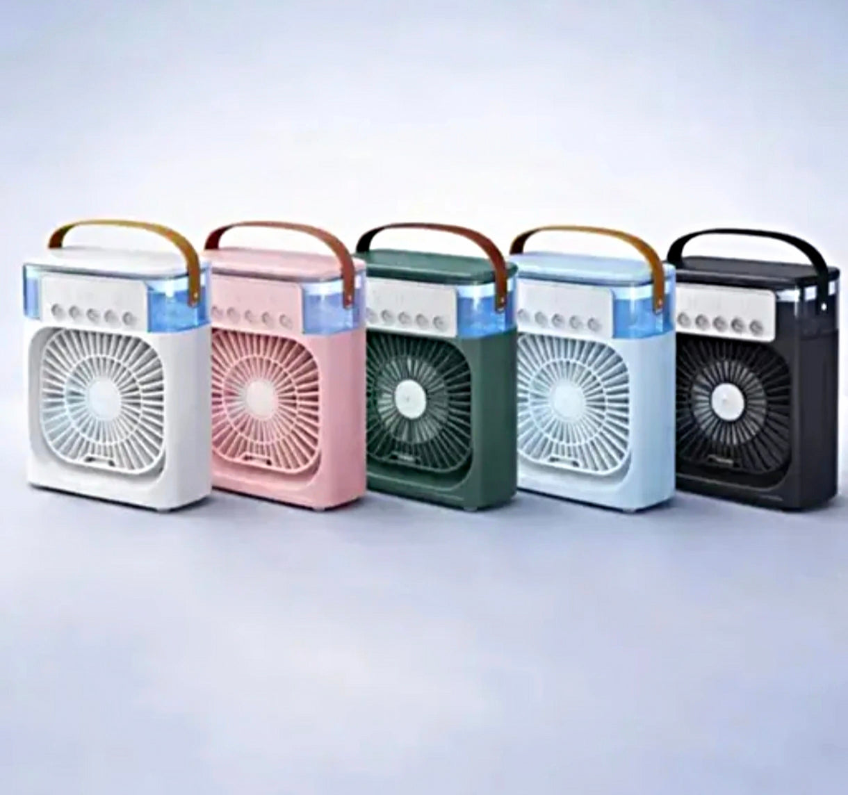 MINI Portable Air Cooler. 3 speed and 5 water Sperry with lighting efect