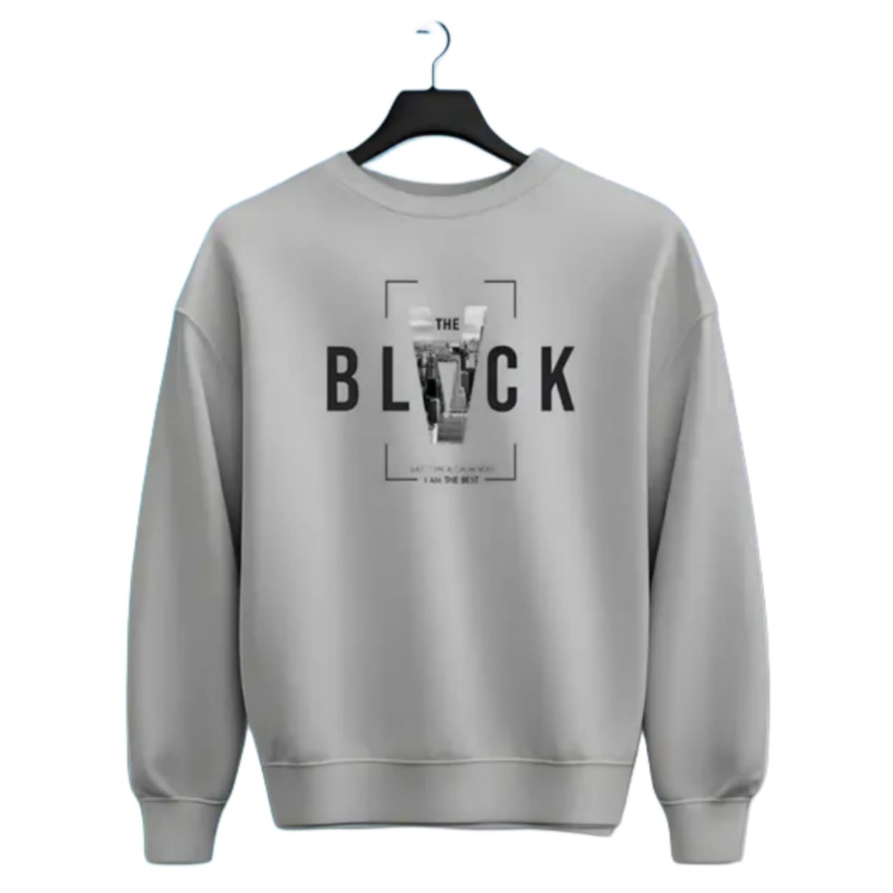 The BLACK 🖤 Full sleeve round neck printed sweatshart