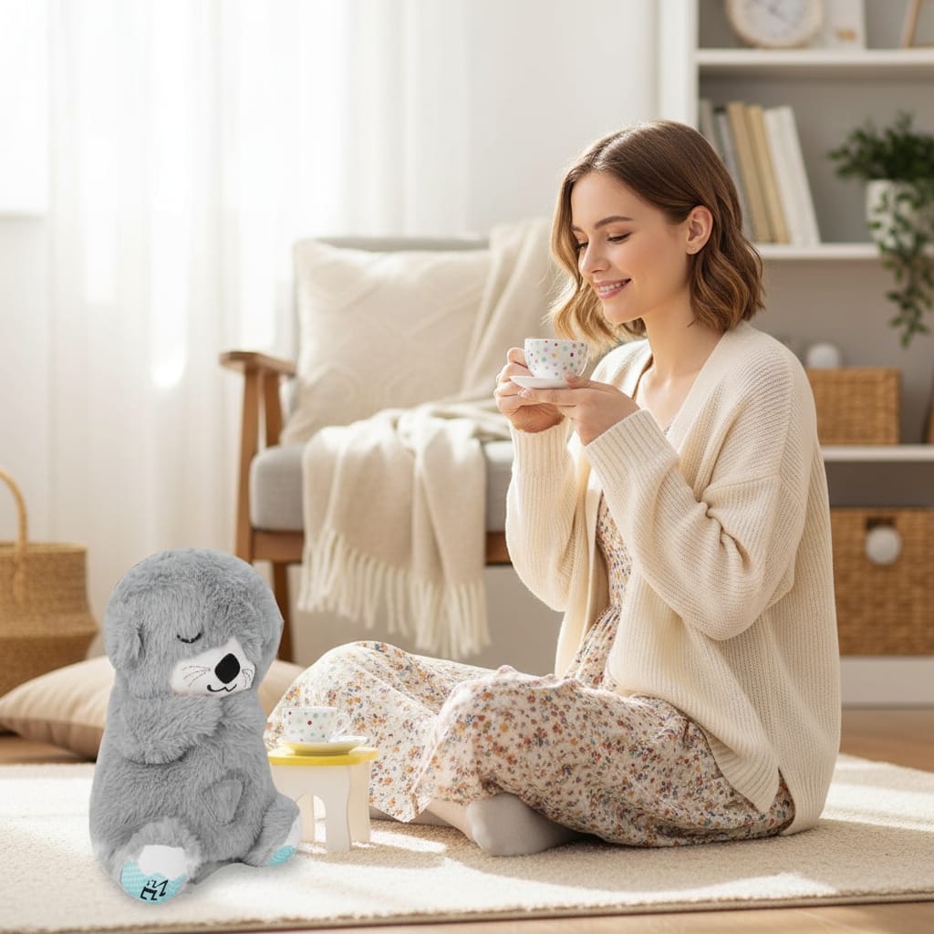 Breathing Teddy Bear with Soothing Music, Comfort Plush